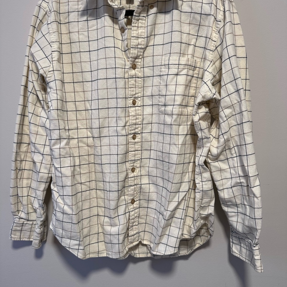 Lands End Men’s Flannel -  Checkered Button-Up Shirt